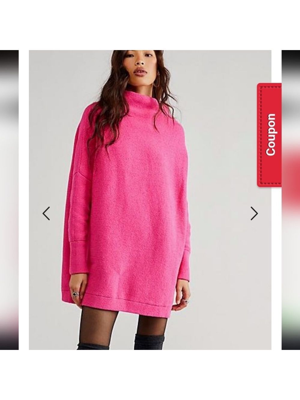 Free People Womens Ottoman Slouchy Tunic Raspberry Rose Medium